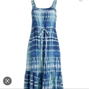 Beach Lunch Lounge Coley Tie Dye Sleeveless Lightweight Sundress with Tie String